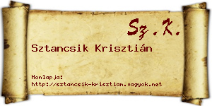 Sztancsik Krisztián névjegykártya
