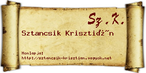Sztancsik Krisztián névjegykártya