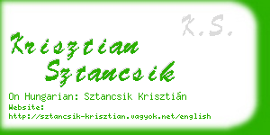 krisztian sztancsik business card